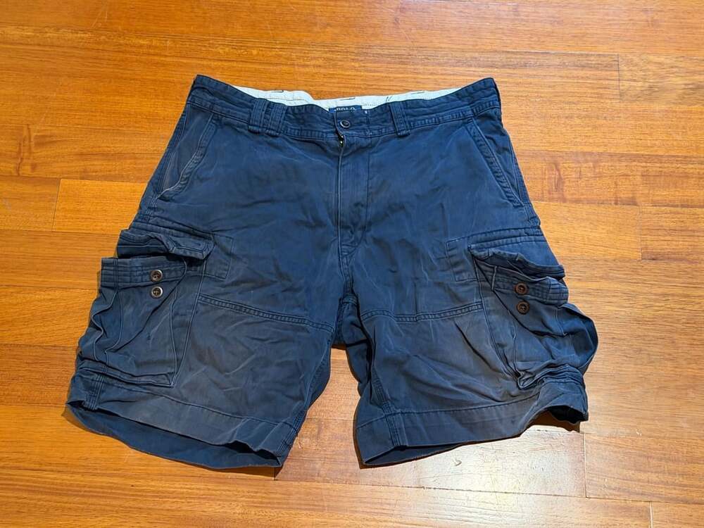 Polo Ralph Lauren Cargo Shorts Size 36 Navy Blue Cotton Casual